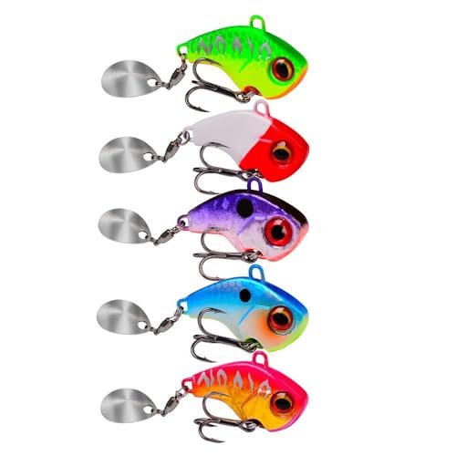 Valkyrie 5 Adet LRF Kaşık Kuyruklu Titreşimli Wobbler Balık Olta Yem Seti - 14gr 6cm - Spin ve Baitcasting için Uygun