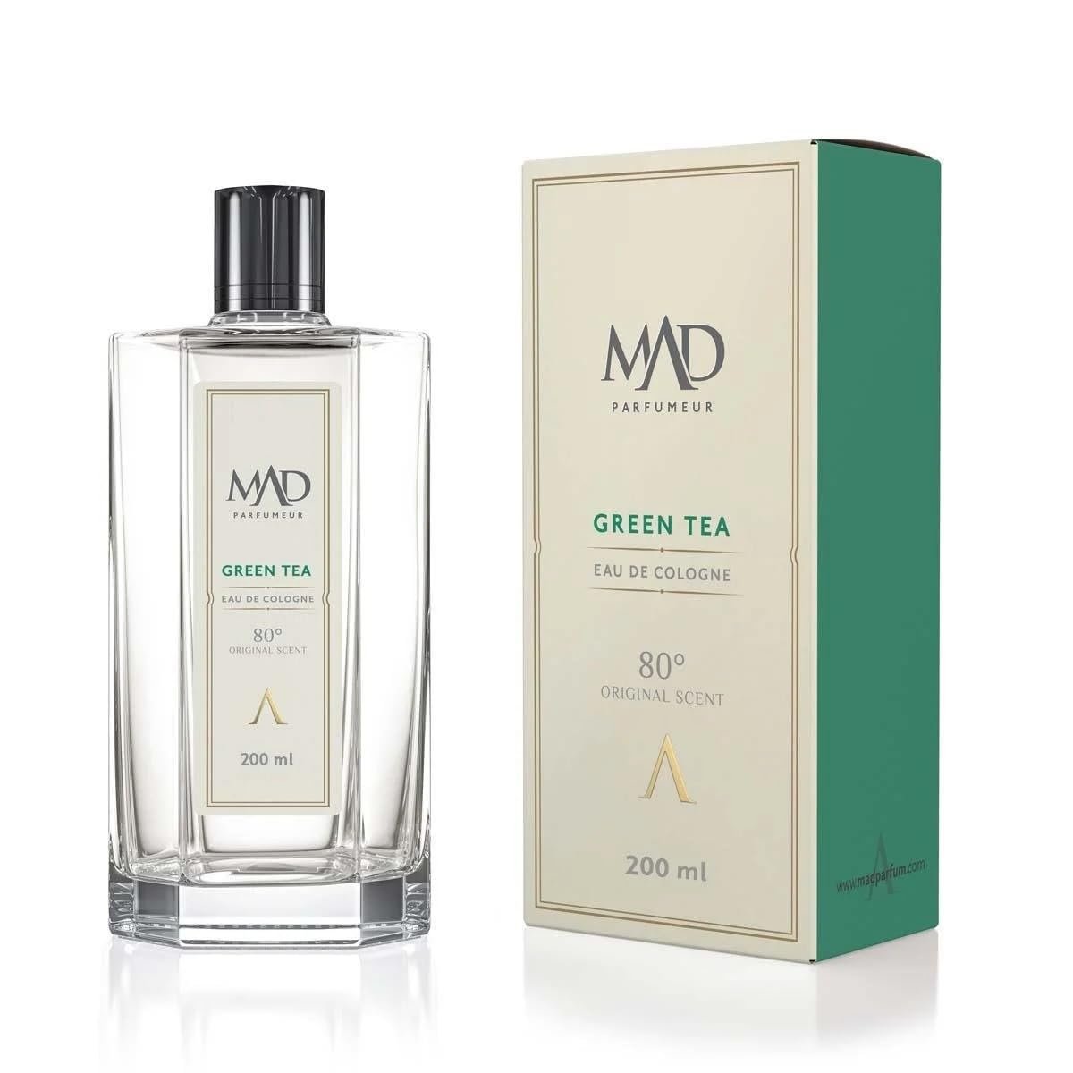 Mad Green Tea 200 ml Kolonya – Yeşil Çay, Limon ve Nane ile Ferah, Bitkisel ve Dingin Bir Deneyim-1 Paket (1 x 200 ml)