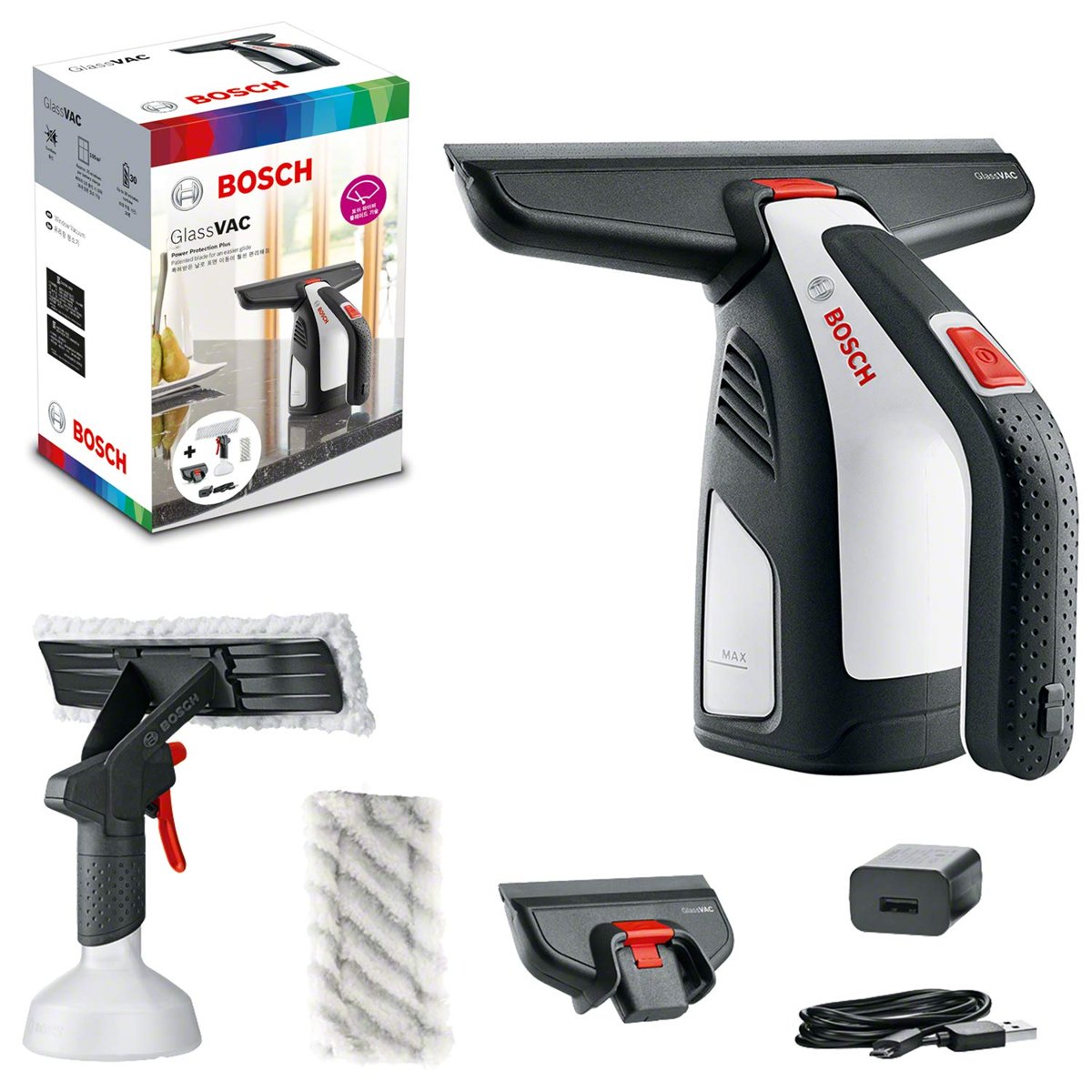 Bosch Home And Garden Akülü Pencere Temizleyici, Glassvac Cam Temizleyici, Premium Paket, Pencere, A
