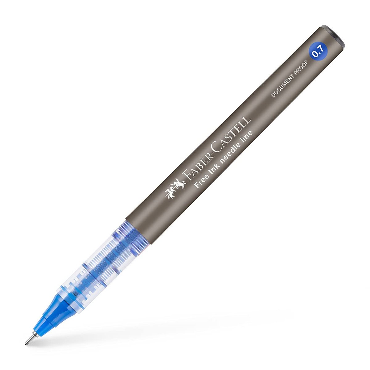 Faber-Castell Free Ink Roller Kalem 0.7, Mavi, Silinmez Kalıcı Mürekkep, İğne Uçlu, Akıcı Yazım, Mürekkep Göstergeli