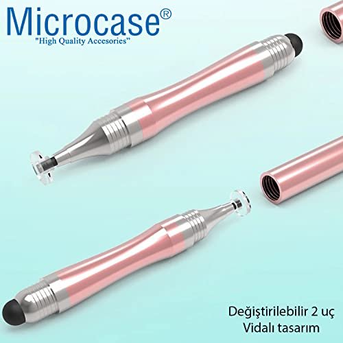 Microcase Universal Telefon Tablet iPad 2in1 Disk Uçlu Stylus Pen Dokunmatik Kalem - AL3464 (Siyah)