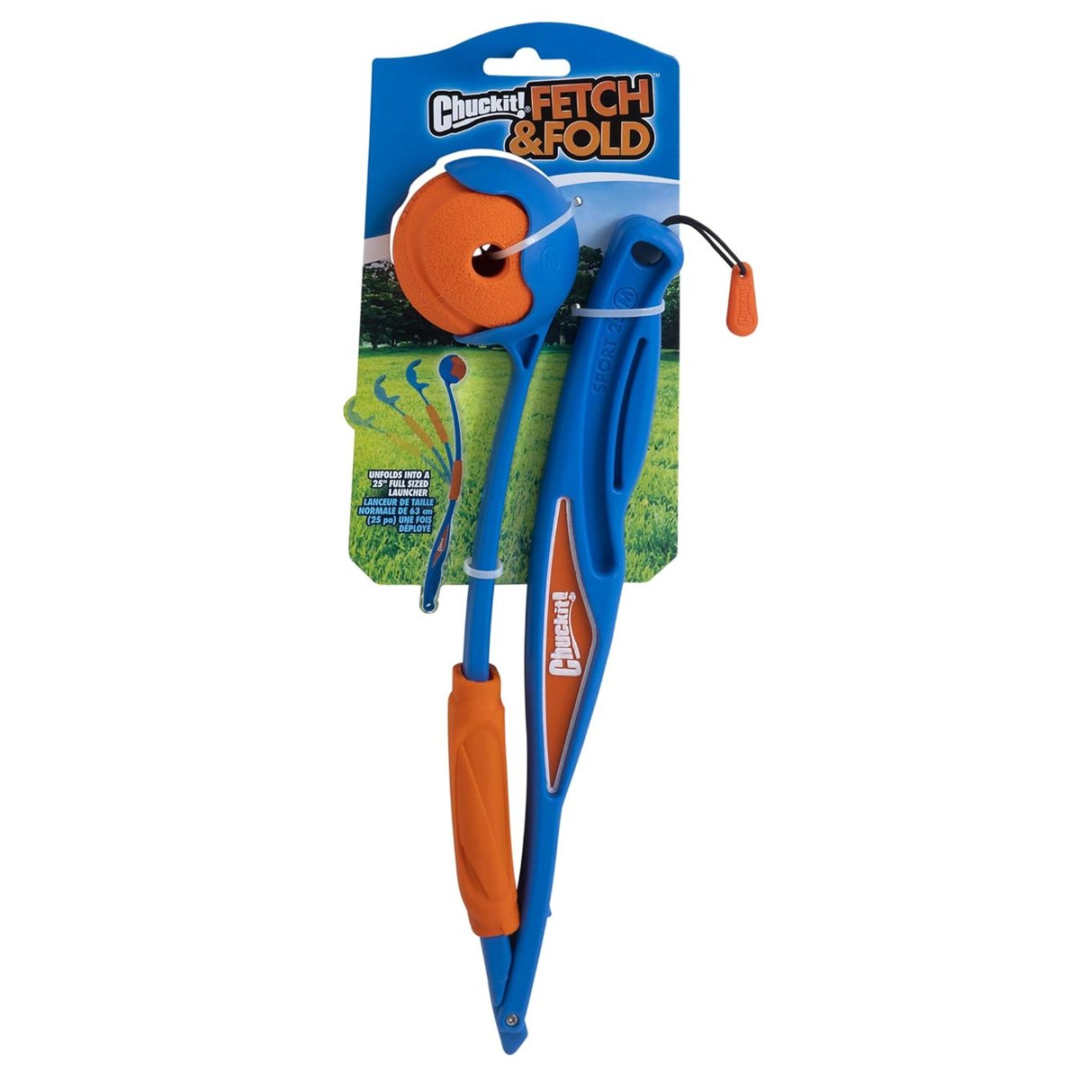 Chuckit! Fetch  Fold Köpekler için Katlanabilir Top Atıcı (Whistler Ball Hediyeli) - Ergonomik Kauçuk Sap, Pratik ve Uzun Ömürlü, Kolay Taşıma