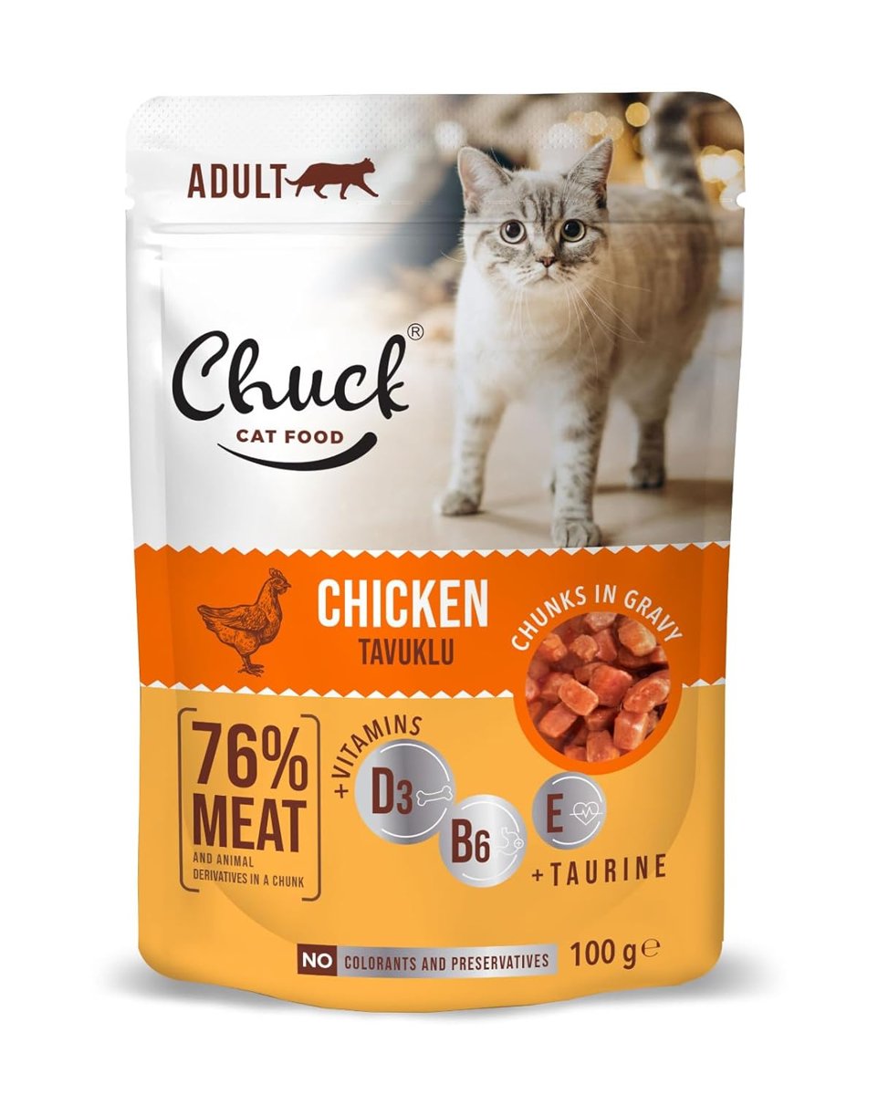Chuck Pouches, Yetişkin, Tavuklu 100 Gr x 24 adet