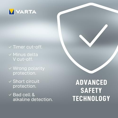 VARTA Akü şarj cihazı, şarj edilebilir AA/AAA/C/D/9V ve USB cihazlar için, LCD Universal Charger+, tek yuvalı şarj, donanımsız, siyah