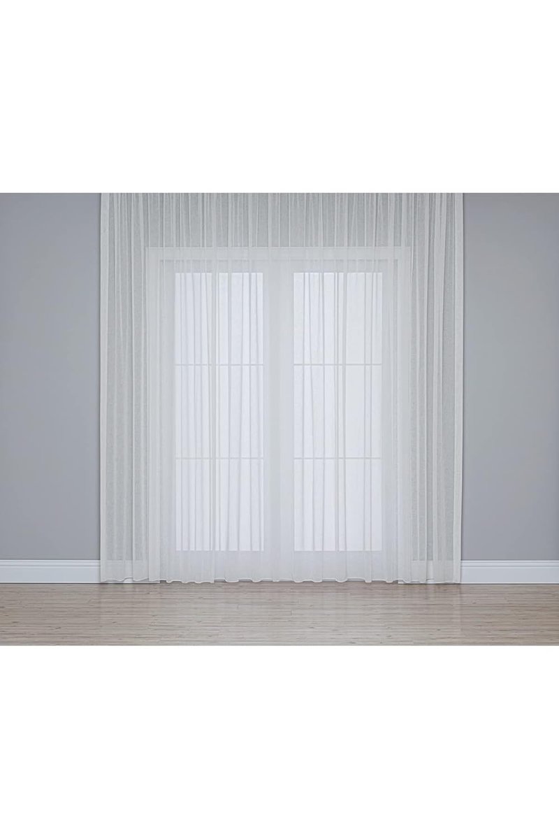 Gauze Fabric Design Keten Plus Tül Perde (Ekru, 250 x 260)