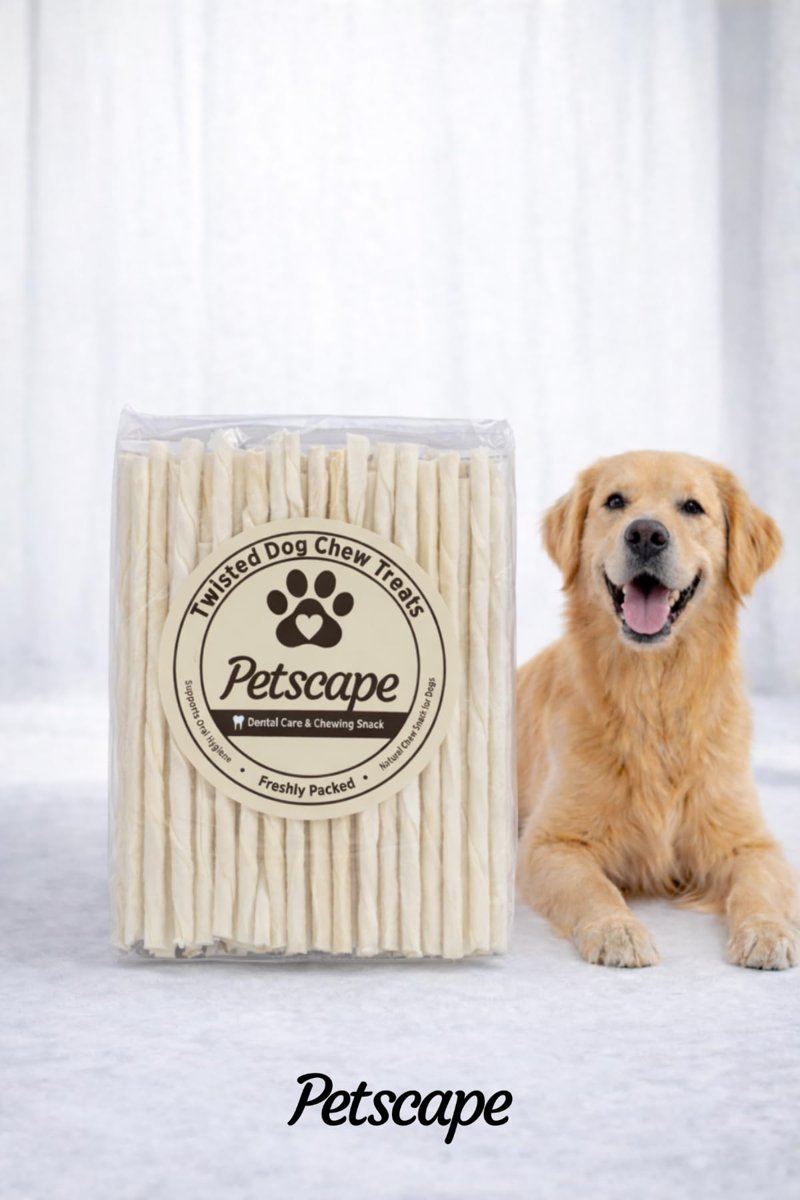 Petscape Köpek Ödülü, Burgu Çiğneme Çubuğu, Katkısız Diş Sağlığı Ödül Maması (10 Adet, Sade)