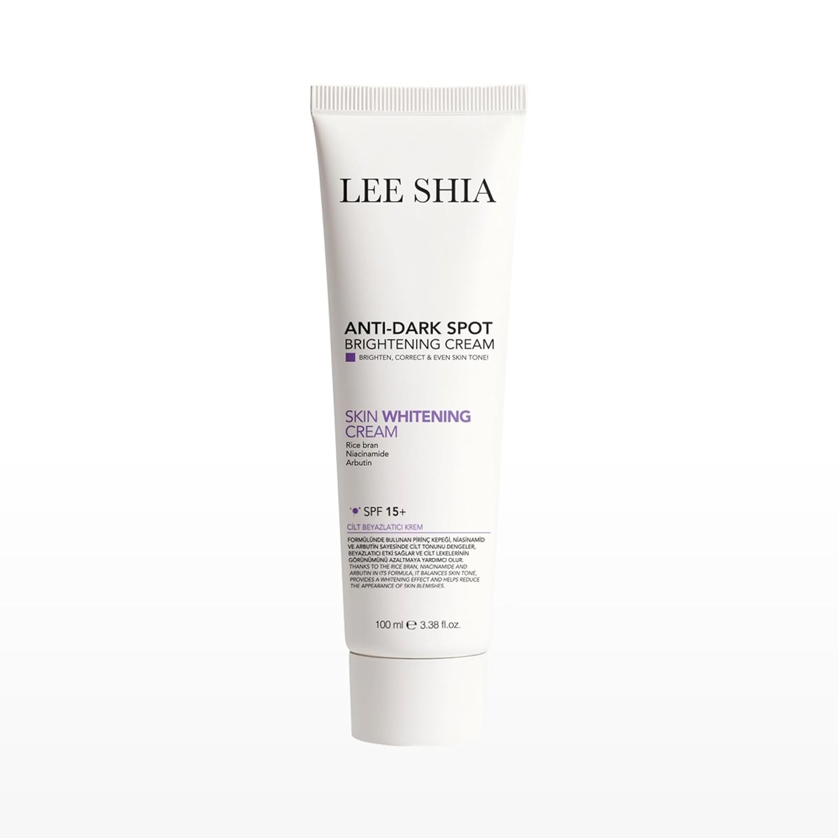Lee Shia Cilt Beyazlatıcı Leke Kremi 100 ml (RICE BRAN, NIACINAMIDE, ARBUTIN, SPF15)