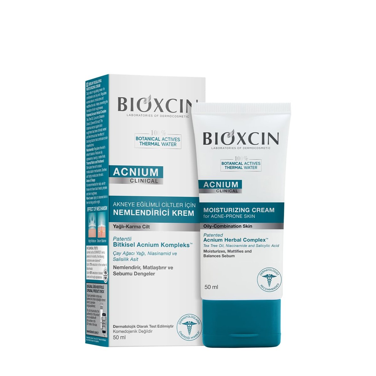 Bioxcin Acnium Sebum Dengeleyici Nemlendirici Krem 50 ml – Yağlı ve Akneye Eğilimli Ciltler İçin Haf