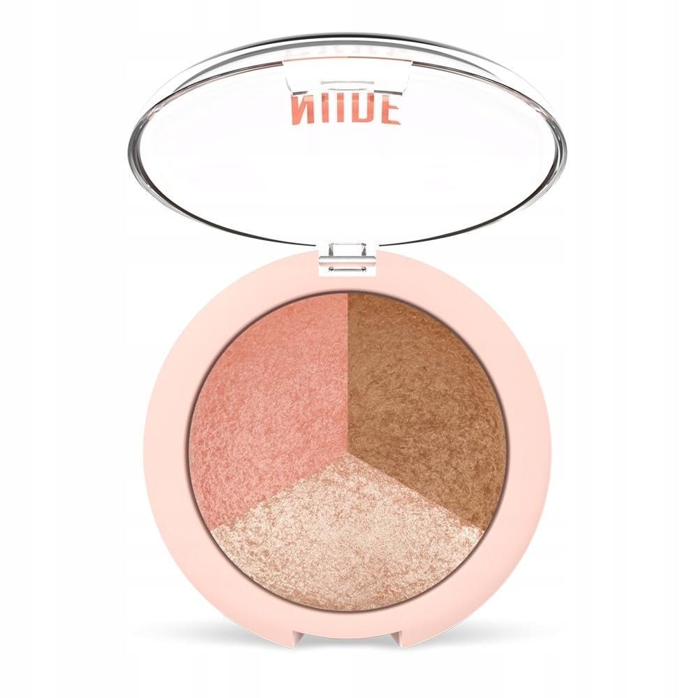 Golden Rose Nude Look Baked Trio Face Powder - Fırınlanmış 3'lü Allık, Bronzer ve Aydınlatıcı Paleti