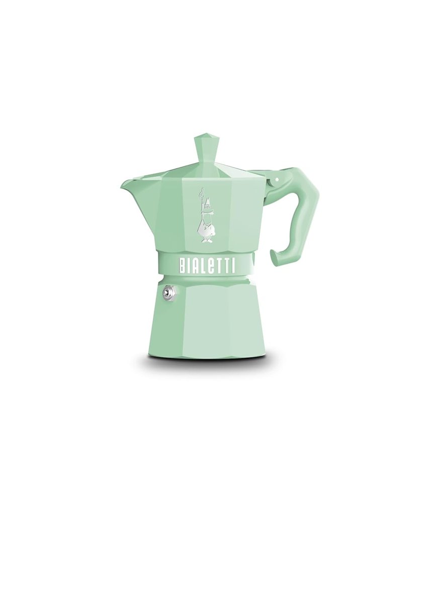 Bialetti - Moka Exclusive: 3 Cups Ocak Üstü Espresso Pişirici - 130ml - Yeşil Renk - Alüminyum Gövde - Patentli Güvenlik Valfi - Tüm Ocak Türleri İçin Uygundur (İndüksiyon Hariç)