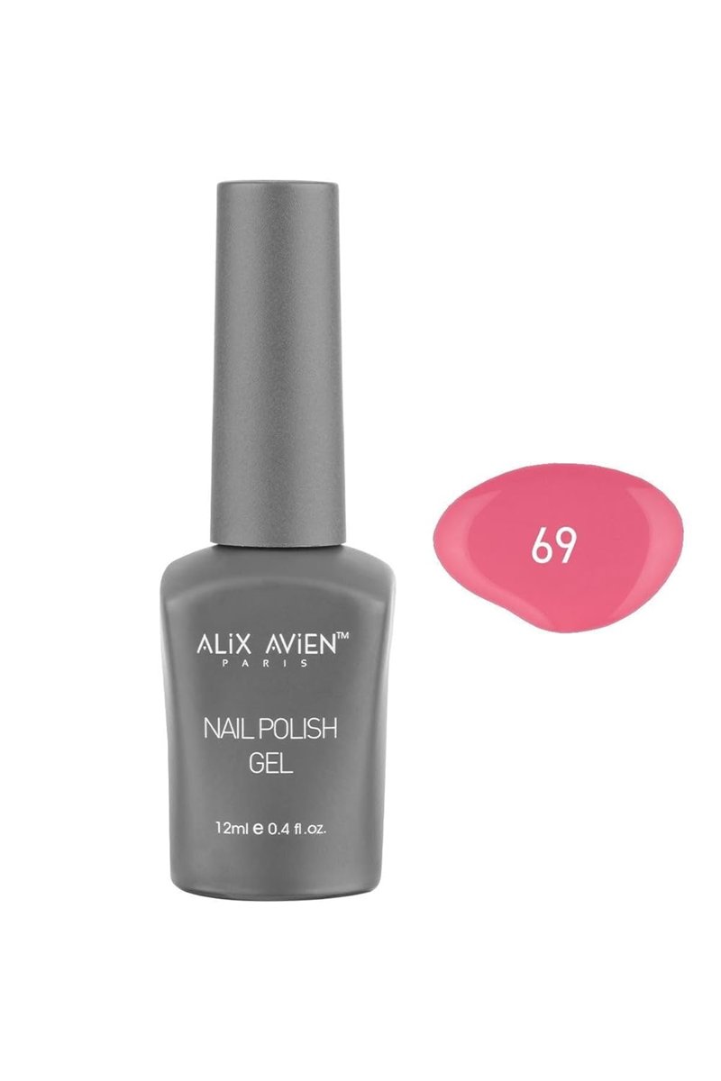 ALIX AVIEN Koyu Bej Pembe Kalıcı Oje 69-Yoğun Renk Veren Jel Oje 12 ml-Nail UV Gel Polish 69