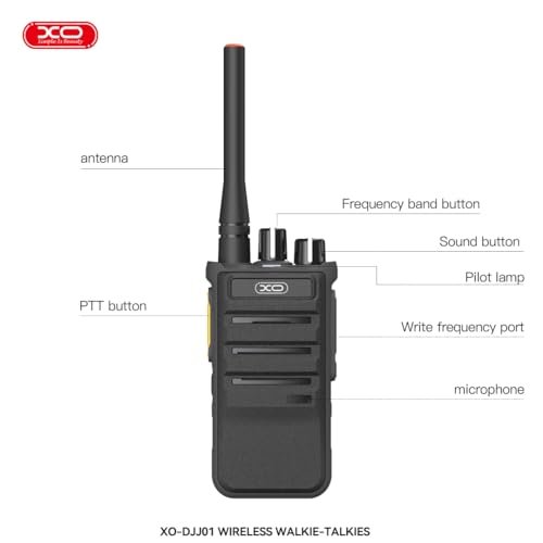 XO Simple is Beauty Profesyonel Çift El Telsizi – 1200mAh, Açık Alanda 3-4 km Menzil, Kapalı Alanda 0.5-1 km Menzil, Uzun Pil Ömrü, Dayanıklı Yapı, Kanal Seçimi, VOX, Siyah, DJJ01