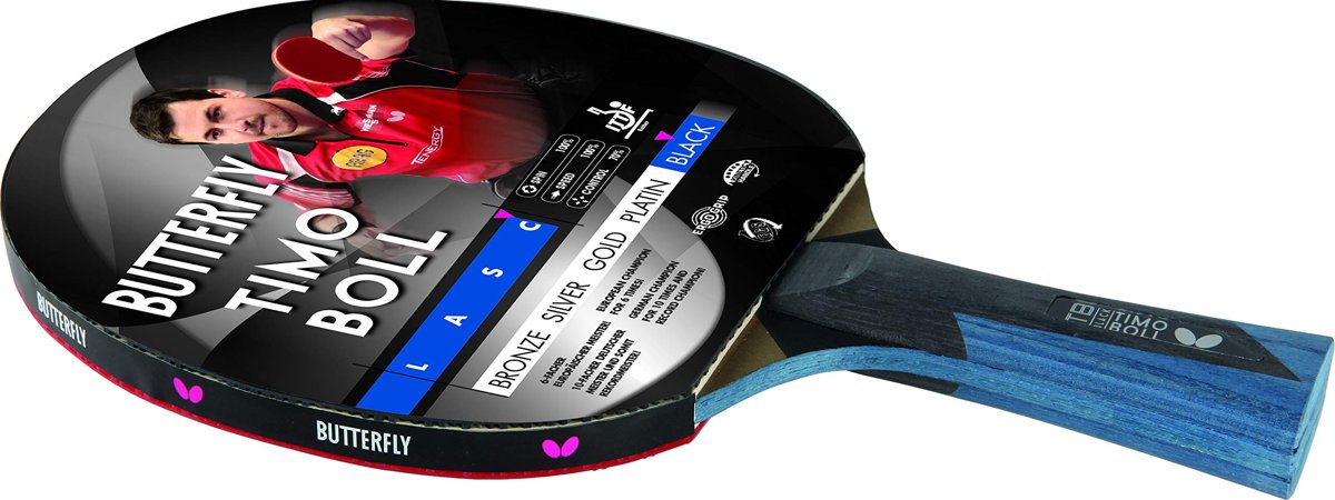 Butterfly Yetişkin Hazır Raket Timo Boll, Black