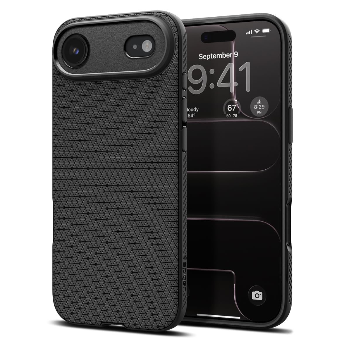 Spigen iPhone Air ile Uyumlu Kılıf Liquid Air Kaymaz Dokulu Yüzey Siyah Kapak - ACS09922 (Spigen TR Garantili)