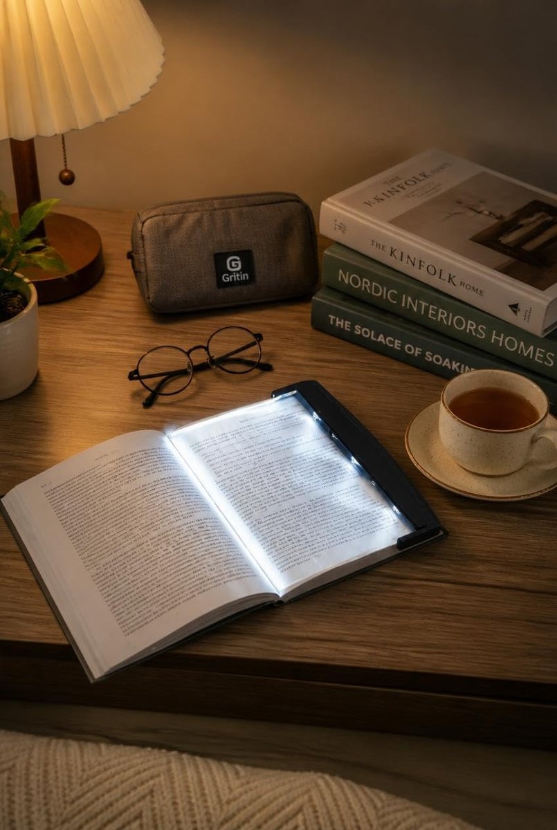 Busstier LED Kitap Okuma Işığı, Kitap Arasına Yerleştirilebilir İnce Okuma Lambası, Gece Okuma ve Seyahat İçin Taşınabilir Aydınlatma Paneli