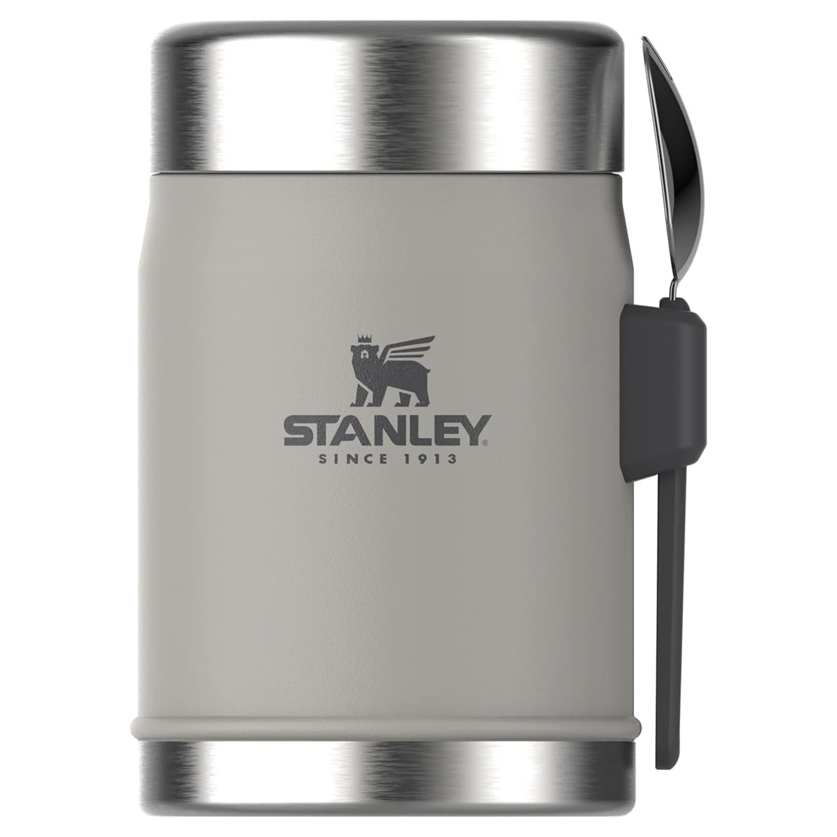 STANLEY Classic Legendary Yemek Termosu + Kaşık 0.4 Litre - Gri (Ash) | Paslanmaz Çelik