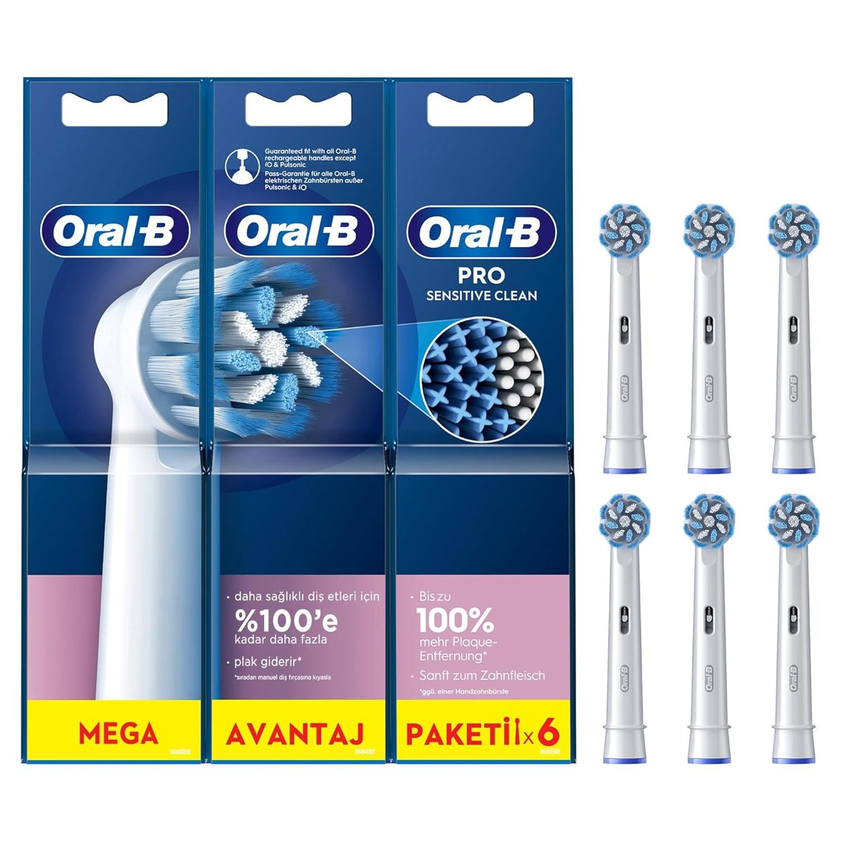 Oral-B Sensitive Şarjlı Diş Fırçası Yedek Başlığı 6 Adet