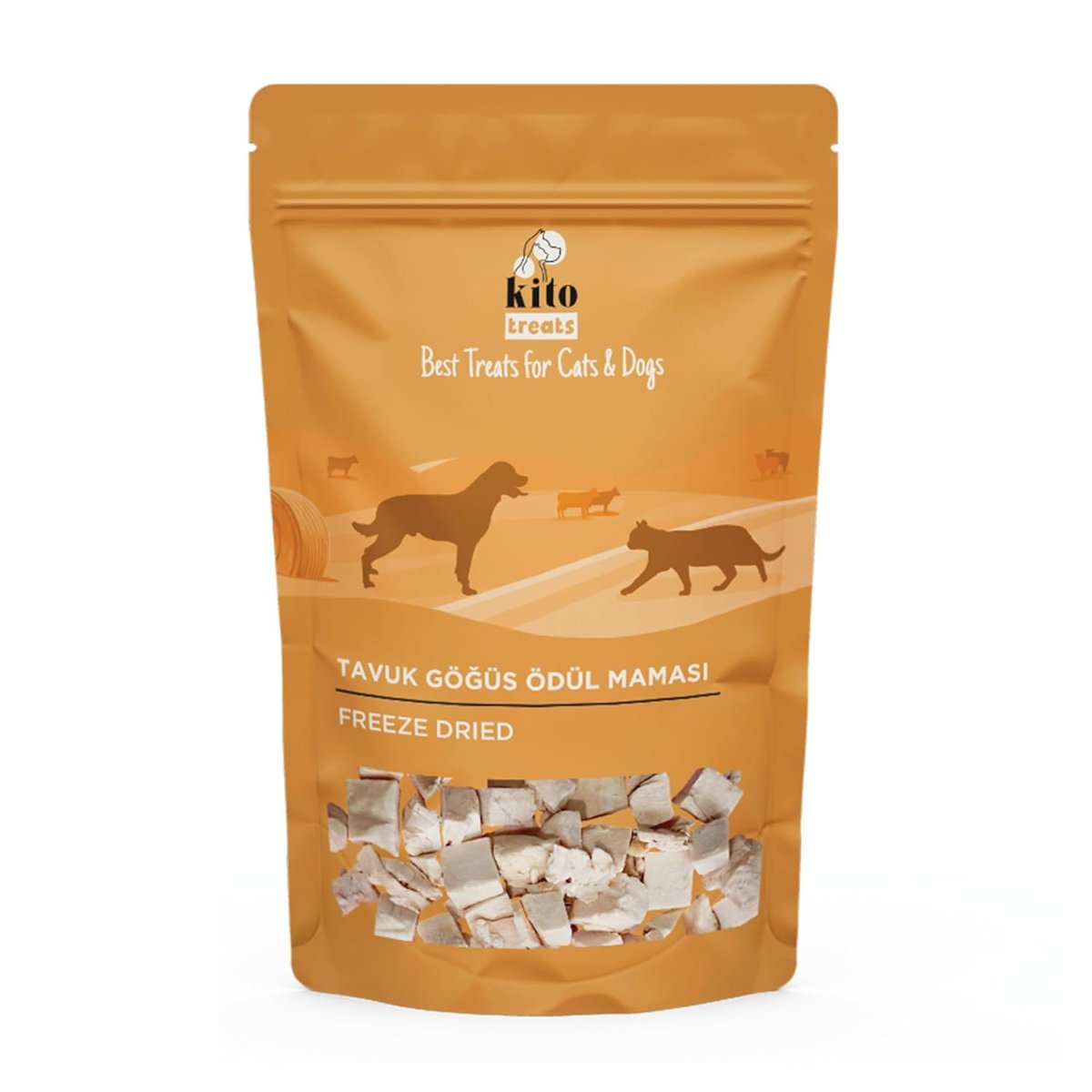 Kito Freeze Dried Tavuk Göğüs Kedi ve Köpek Ödül Maması%100 Doğal, Glutensiz 30 gr(CatDog Treat)