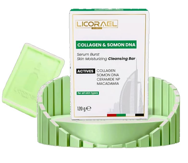 Licorael Dubai,Collagen  Somon DNA Sabunu 120g – Nemlendirici Cilt Bakım Sabunu, Ceramide NP ve Macadamia Yağı İçerikli – Tüm Cilt Tipleri İçin Uygun
