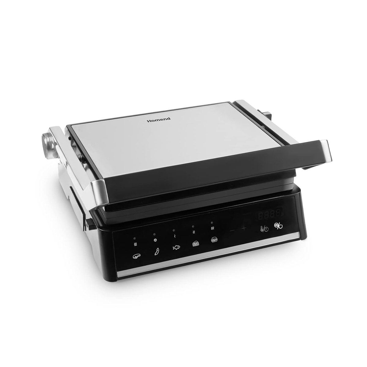 Homend Grilliant 1341H Inox Gövdeli, Döküm Plakalı, 5 Programlı, Led Ekranlı Grill Tost Makinesi ve Izgara Makinesi