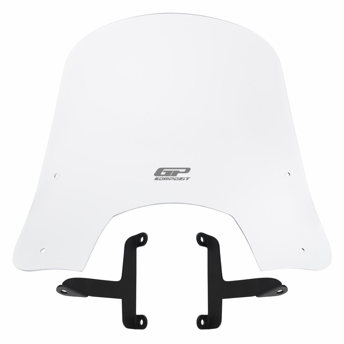 GP Kompozit Evrensel Scooter için Kısa Ön Cam Cam Şeffaf 42 cm