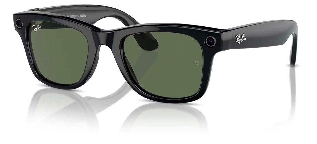 Meta Ray-Ban Wayfarer Akıllı Gözlük Parlak Siyah G15 Yeşil RW4006