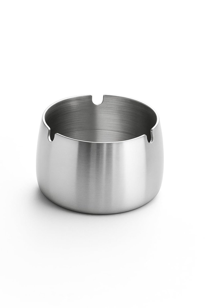 Busstier Gümüş Metal Küllük, Modern Tasarım Lüks Kül Tablası, Şık ve Zarif Dekoratif Masaüstü Küllük, Ev ve Ofis İçin İdeal Gümüş Rengi Kül Tepsisi, Kolay Temizlenir Metal Kül Kabı