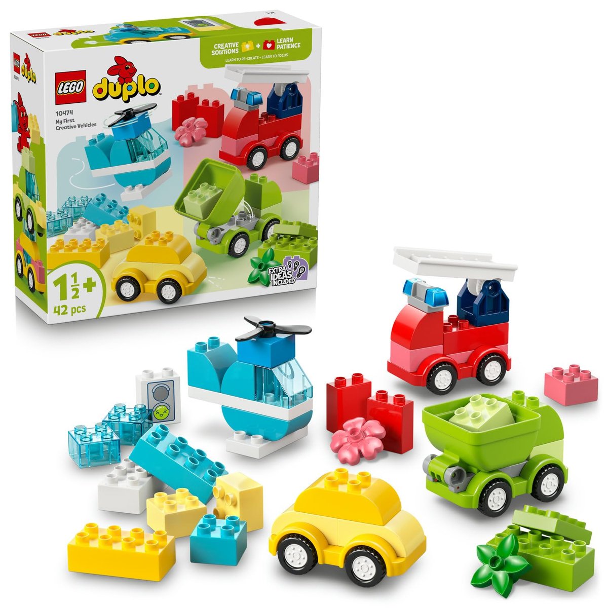 LEGO DUPLO İlk Yaratıcı Araçlar 10474-1.5 Yaş ve Üzeri Kız ve Erkek Çocuklar için Figür İçeren Eğiti