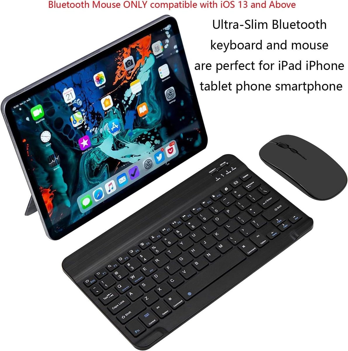 Valkyrie Bluetooth Ios Ipad Android Windows Uyumlu Klavye Mouse Seti - Sessiz - Şarjlı - Combo - Ultra İnce - Türkçe - Kablosuz Siyah