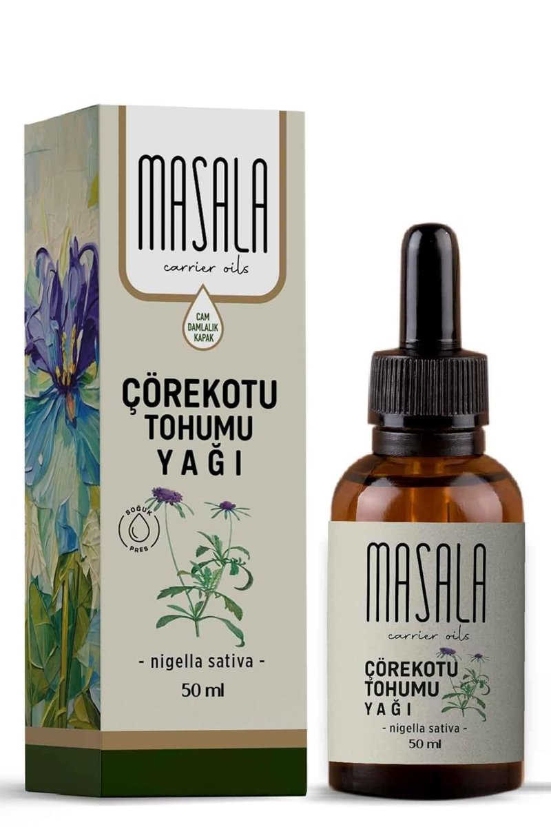 Masala Çörekotu Yağı 50 ml. Soğuk Pres (Black Cumin Seed Carrier Oil)