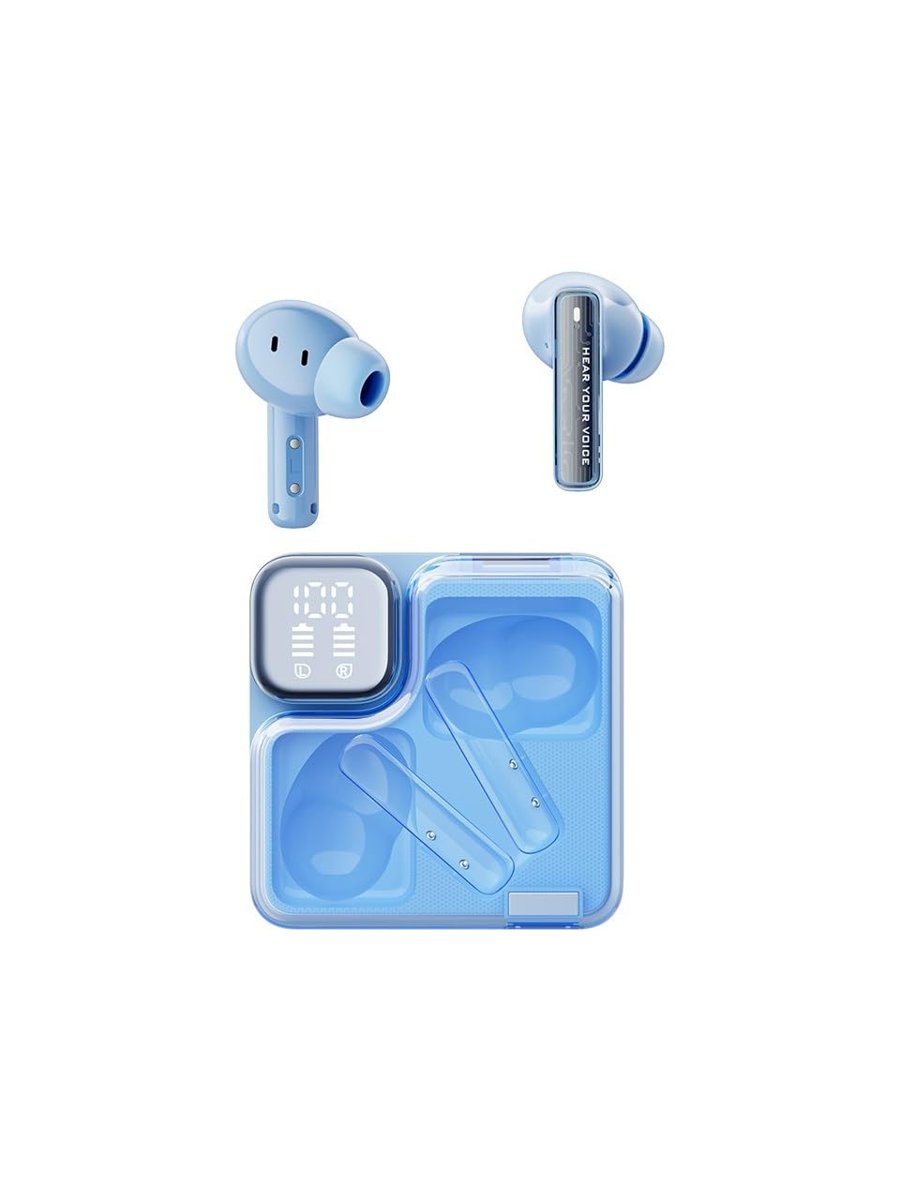 QCY T31 Melobuds Neo ENC 4 Mikrofon Dijital Güç Göstergesi Bluetooth 5.3 Kablosuz Kulaklık Mavi