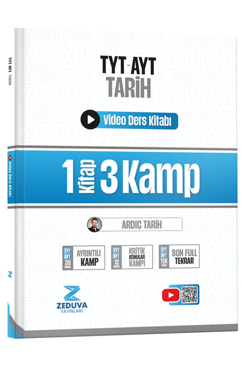 Zeduva Yayınları Ardıç Tarih TYT-AYT Tarih 1 Kitap 3 Kamp Video Ders Kitabı