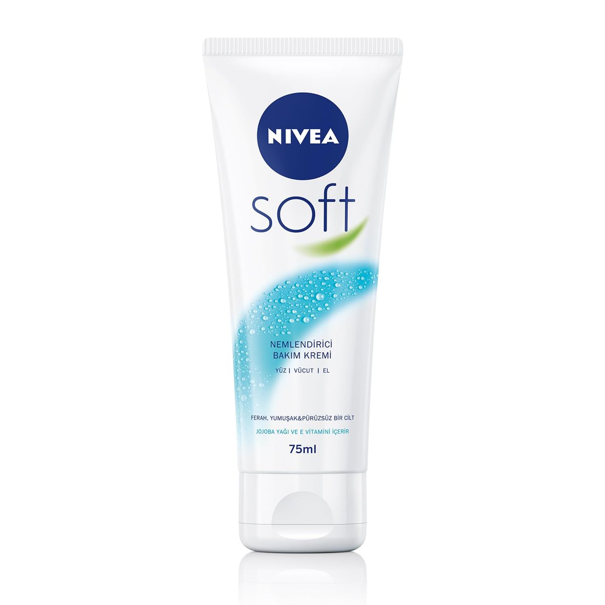 NIVEA Soft Krem 75 ml, Nemlendirici Bakım Kremi, Yüz, Vücut, El, Jojoba Yağı ve E Vitamini ile Cilt