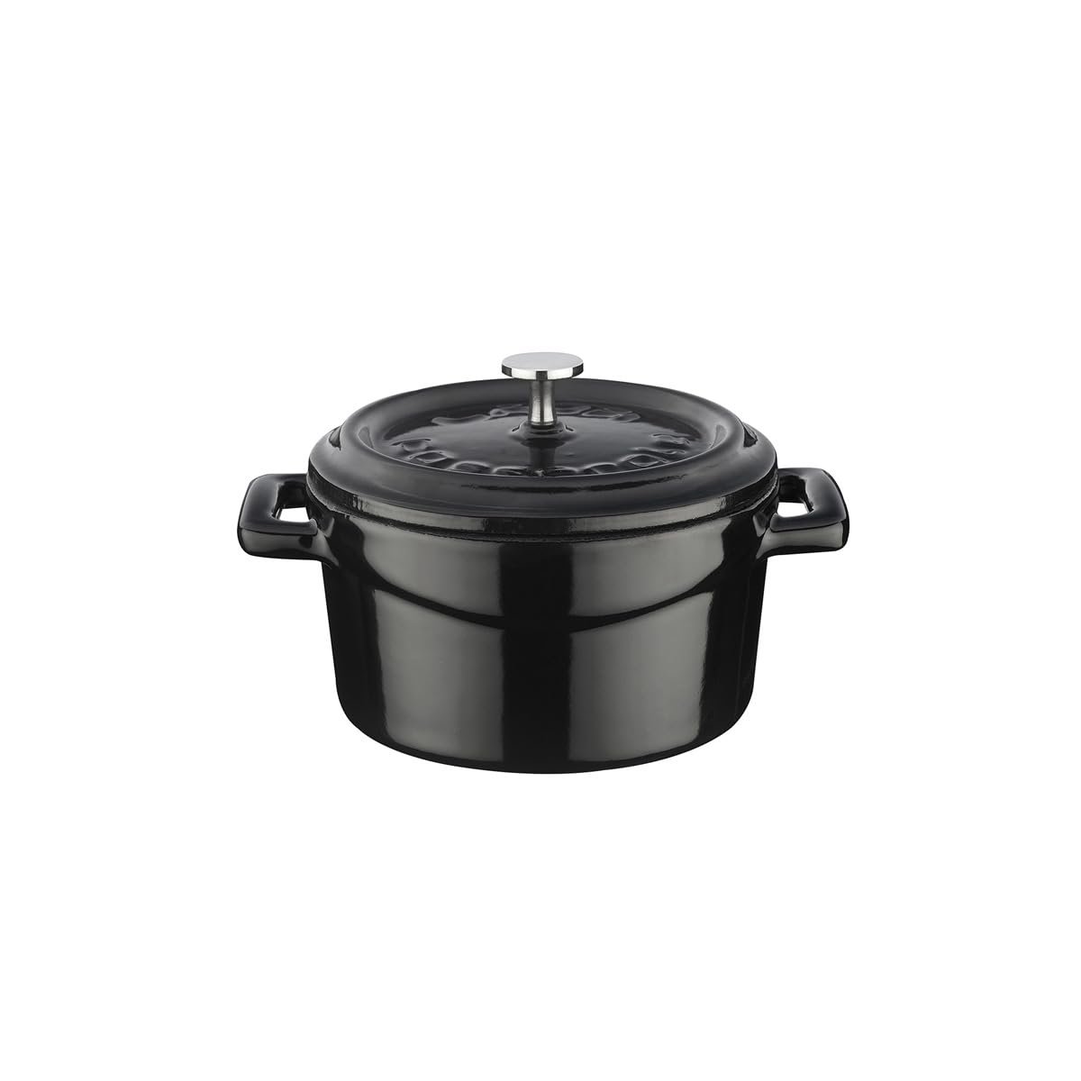 Lava Metal Döküm Mini Tencere, 10 cm, 0.35 L Hacim, Siyah