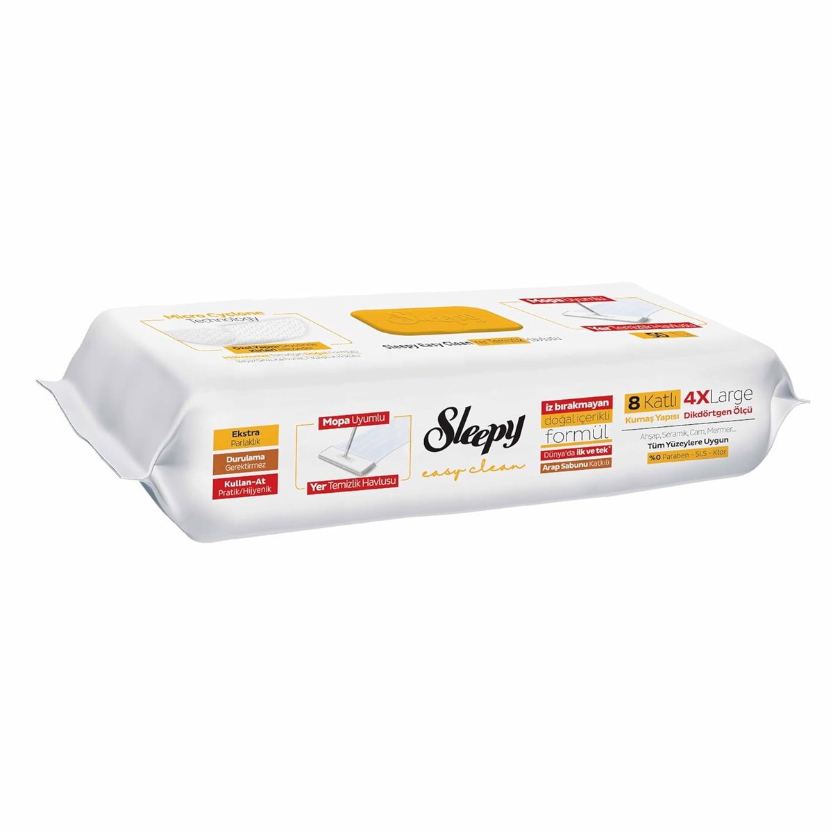 Sleepy Easy Clean Arap Sabunu Katkılı Mopa Uyumlu Yer Temizlik Havlusu&Mendili 6x50 (300 Yaprak)