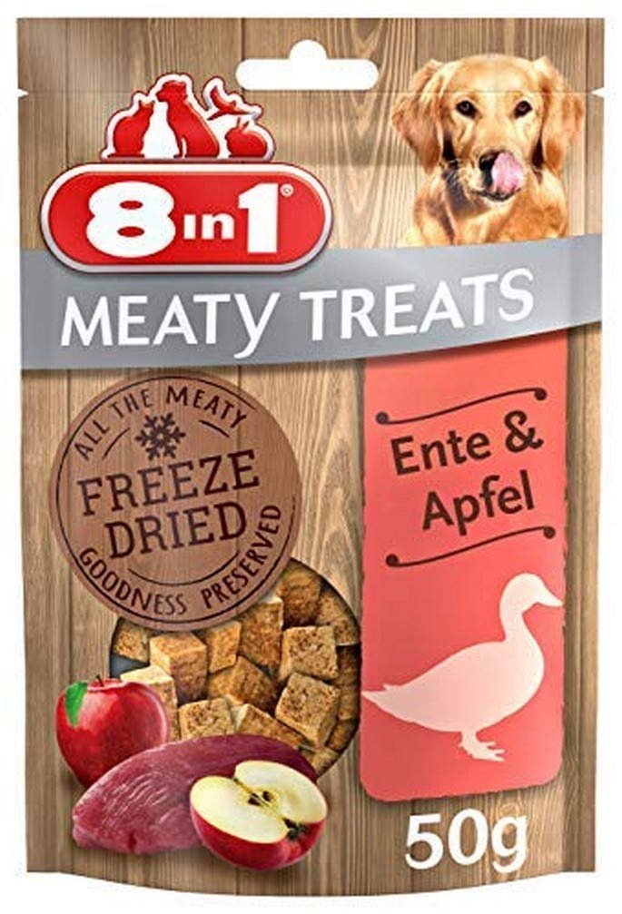 8in1 Meaty Treats Freeze Dried Ördekli/Elmalı, 50 gr Köpek Ödülü