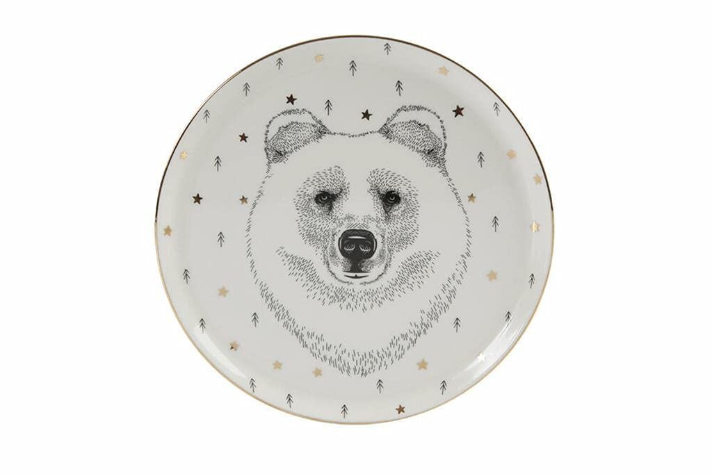 Porland Forest Bear 20 cm Düz Tabak, Çok Renkli