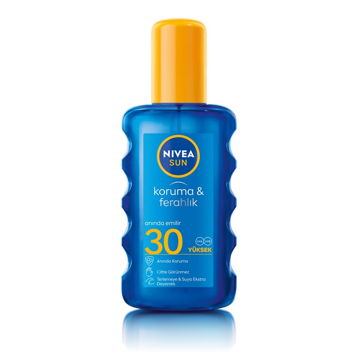 NIVEA SUN SPF30 Güneş Koruyucu Vücut Spreyi 200ml, Ferahlatıcı, Suya Dayanıklı, Anında UVA UVB Korum