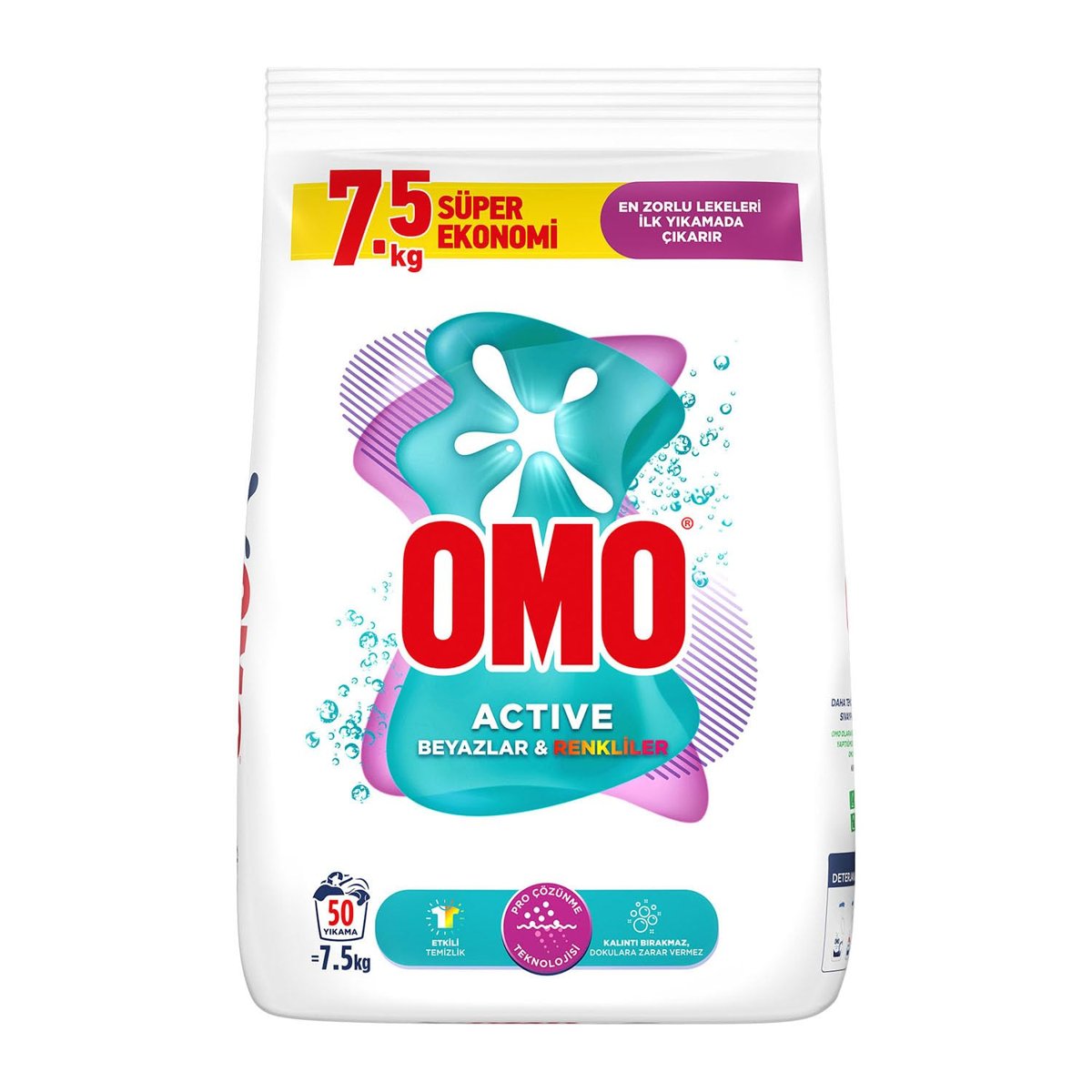 OMO Active Beyazlar & Renkliler Toz Deterjanı 7.5 kg
