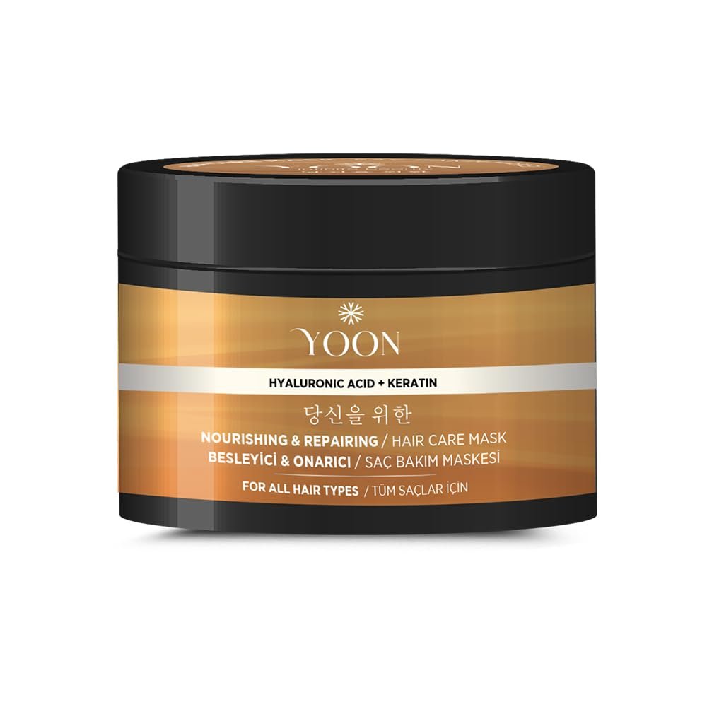 YOON Keratin  Hyalüronik Asit İçeren Saç Maskesi, Hasarlı Aşırı Yıpranmış Saçları 360° Yoğun Onarıc