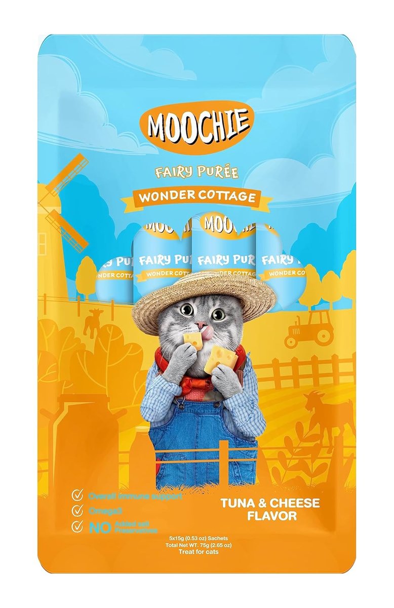 Moochie Sıvı Kedi Ödülü Ton-Peynir 5x15 gr