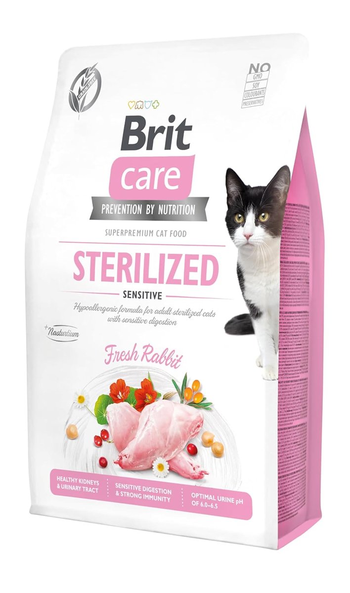Brit Care Sensitive, Kısırlaştırılmış Hassas Kediler İçin, Tahılsız, Hipoalerjenik Taze Tavşan Etli
