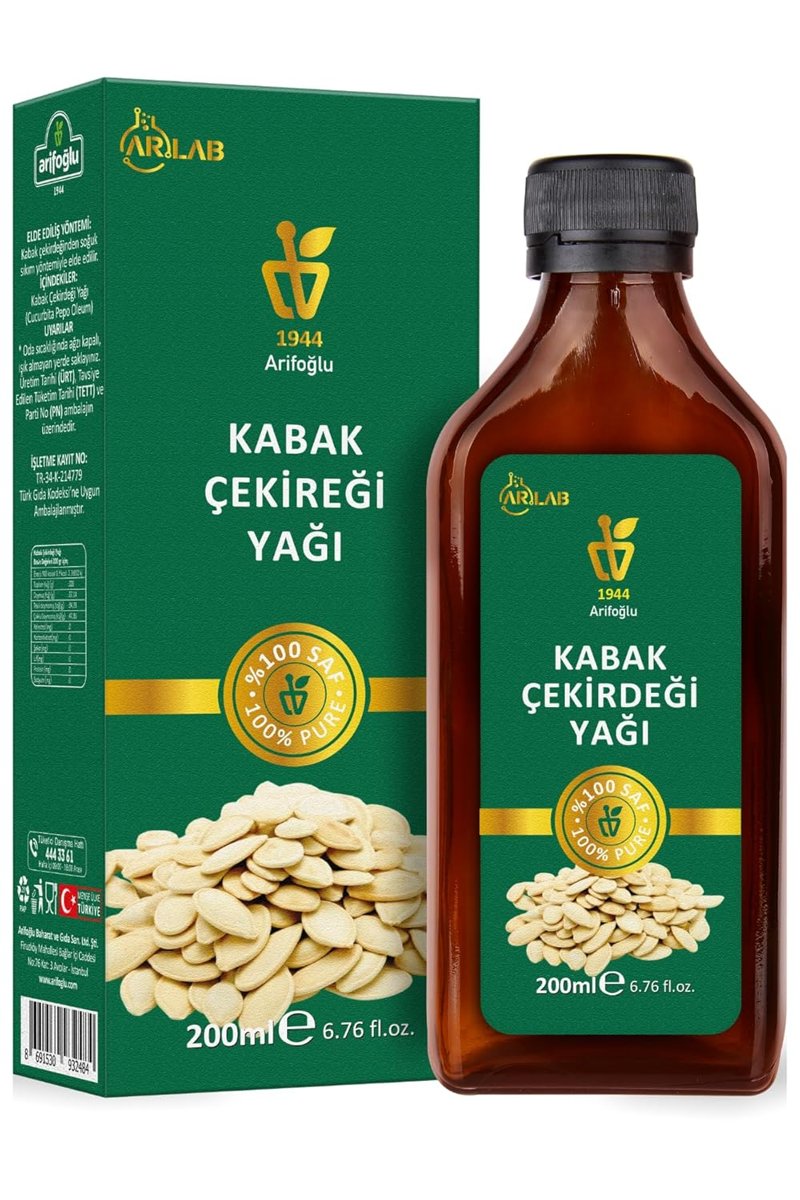 Arifoğlu Arlab Kabak Çekirdeği Yağı 200ml%100 Saf , doğal ve saf içeriğiyle içilebilir. Arlab 100% Pure Pumpkin Seed Oil 200ml