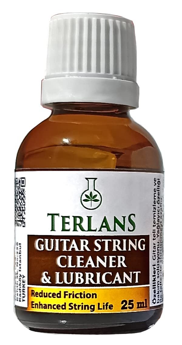 Terlans Gitar Teli Temizleyici & Koruyucu Yağlayıcı 25 ml + Mikrofiber Bez | Uzun Ömürlü, Pas Önleyici ve Pürüzsüz Çalma Deneyimi | Guitar String Lubricant