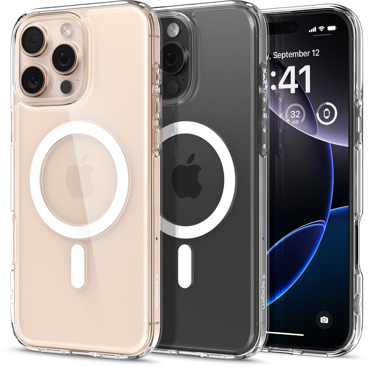 Spigen iPhone 16 Pro Max ile Uyumlu MagSafe Kılıf Ultra Hybrid Mag Fit Sararmaya Dayanıklı Beyaz Şeffaf Kapak - ACS07998 (Spigen TR Garantili)