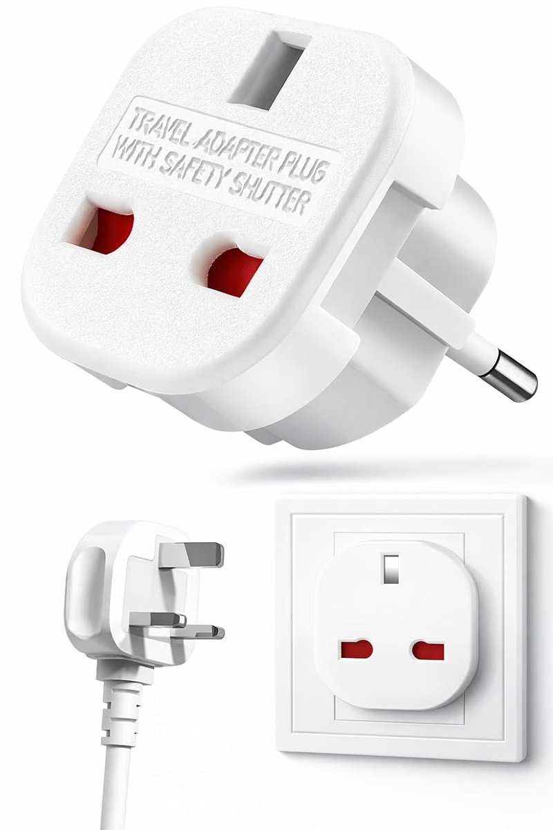 Kyrotech İngiltere’den AB’ye Seyahat Adaptörü, UK G Tip 3 Pin’den Avrupa E/F Tipi 2 Pin Priz Dönüştü