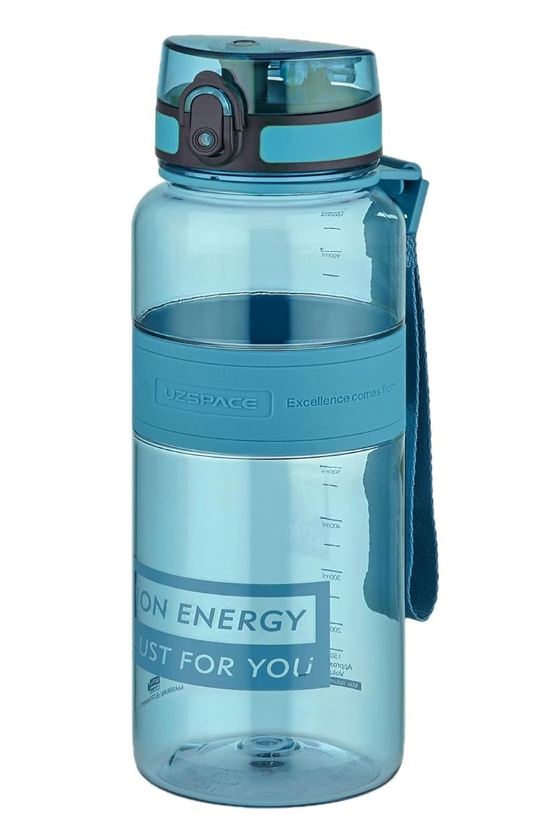 Uzspace Tritan Su Matarası 1000ml 1 Litre Büyük Boy Yenilenen Renkler Turkuaz