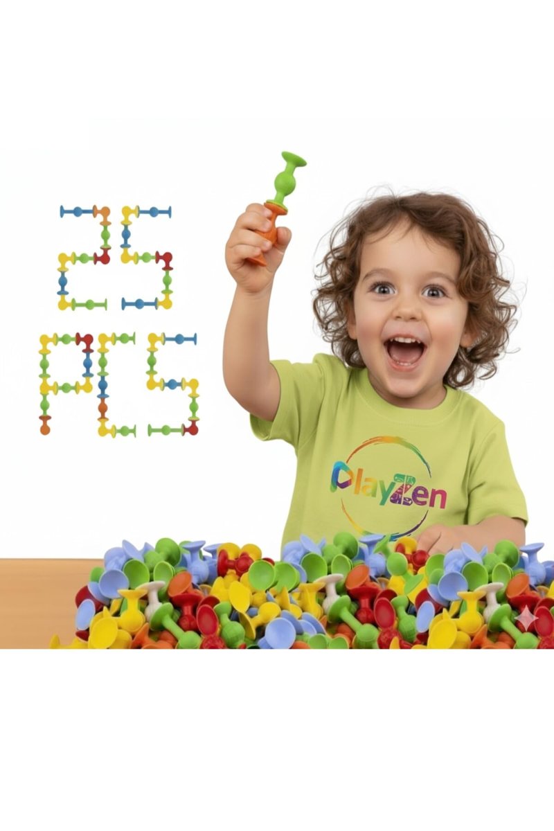 PlayZen Vakum Molekül 25 Parça Yapı Taşları – Fidget  Duyusal Eğitici Oyuncak (3 Yaş+)