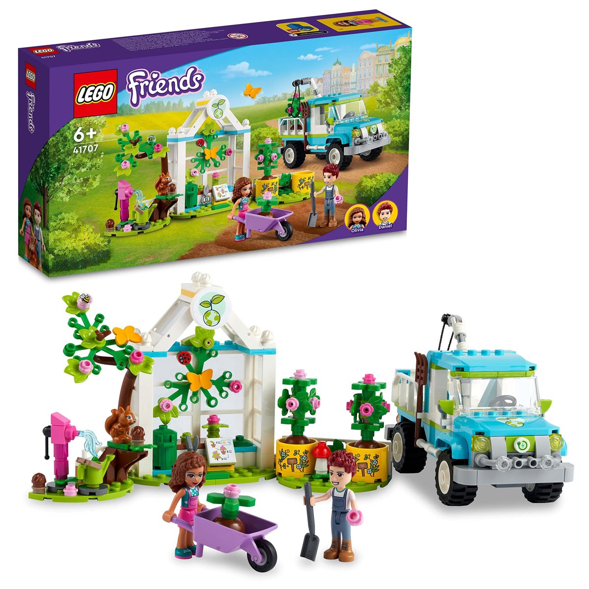 LEGO® Friends Ağaç Dikme Aracı 41707 – 6 Yaş ve Üzeri Çocuklar için Oyuncak Ağaçlar, Sera ve Kamyon