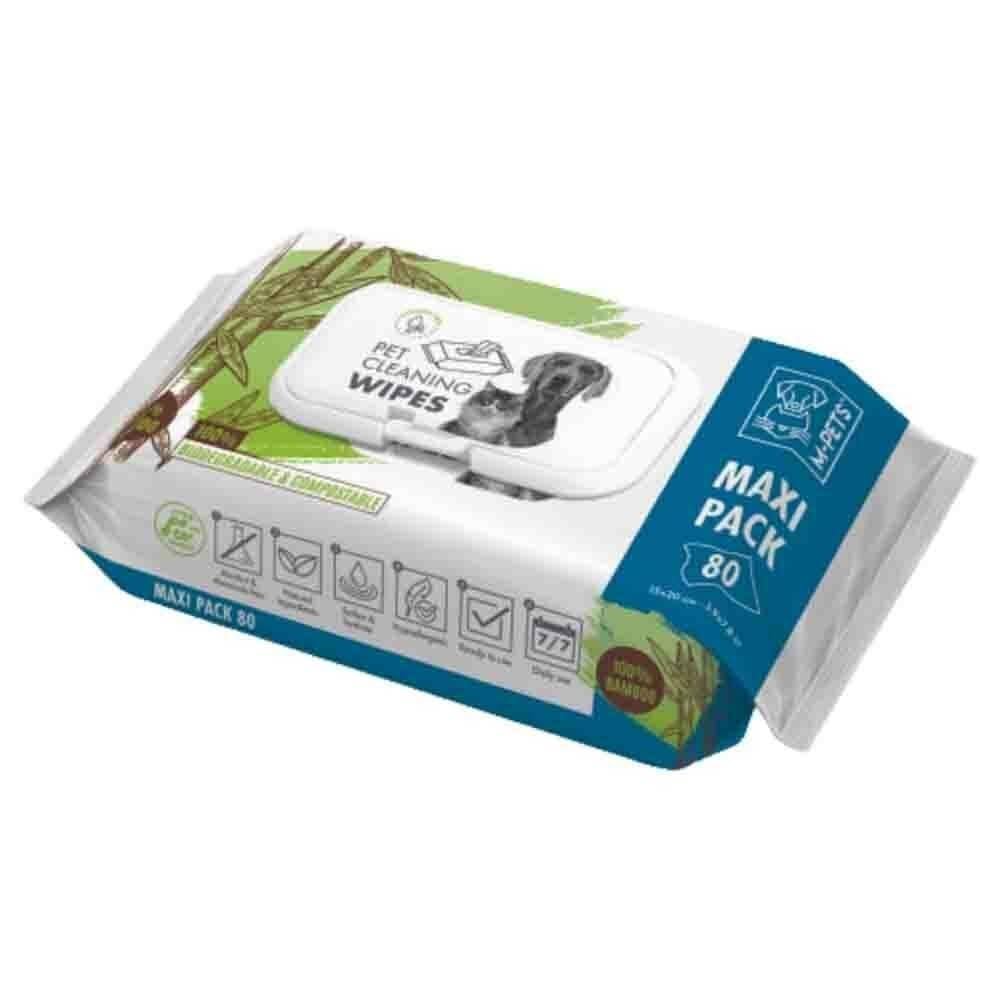 M-PETS BAMBOO KEDİ/KÖPEKLER İÇİN TEMİZLİK MENDİLİ 80Lİ